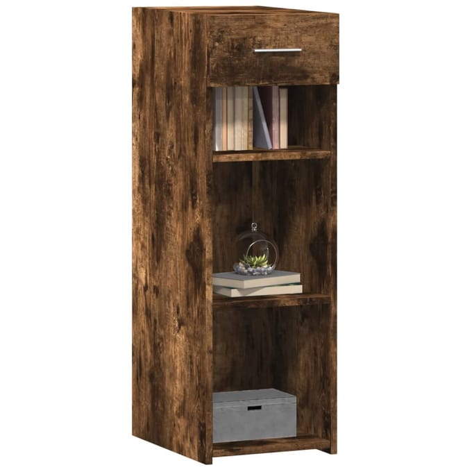 vidaXL - Dressoir - 30x42,5x93 - cm - bewerkt - hout - gerookt - eikenkleurig