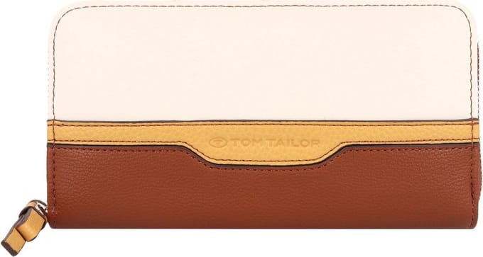 TOM TAILOR Portemonnee Jule Long Zip Wallet Mixed Cognac Bruine