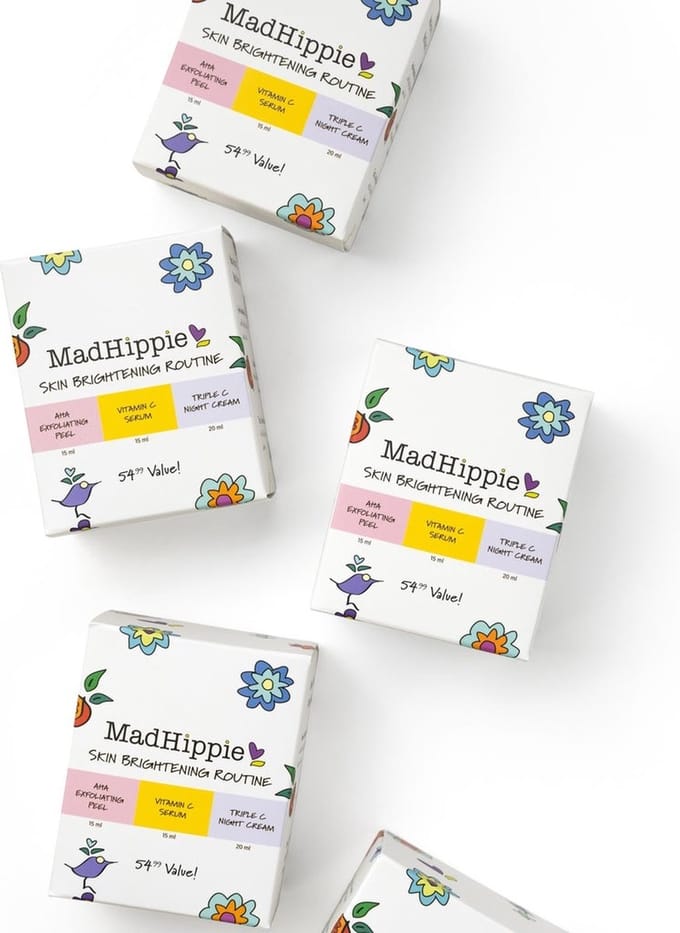 Mad hippie - Skin brightening routine - Mini kit - Vitamin C Serum - Exfoliating Serum - Triple C Night Cream