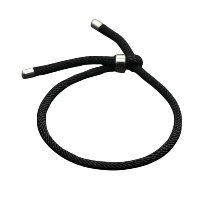 Nivard Armband - Staal - Nep Zilver - Dames - Zwart