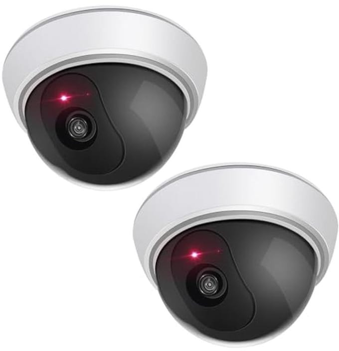 Dummy Camera met Rood LED Licht - Set van 2 voor Videobewaking en Warenbeveiliging