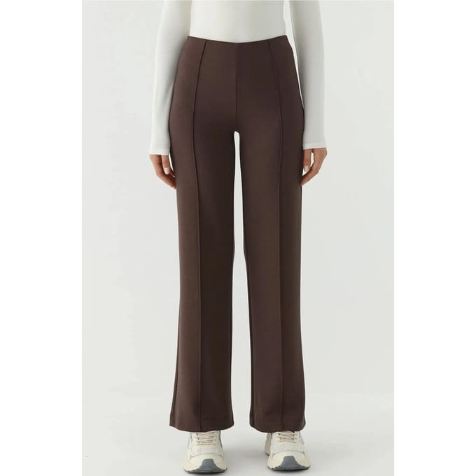 Modal Touch Ribbels Gedetailleerde Wijde Pantalons