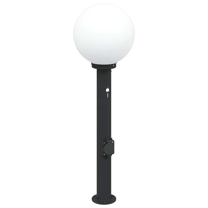 vidaXL Bolderarmatuur met sensor en stopcontact 80 cm zwart IP44