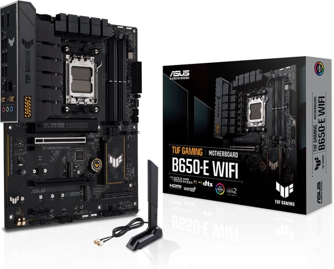 ASUS TUF GAMING B650-E WIFI Moederbord – Socket AM5 – ATX – DDR5 – Wi-Fi 6E – Bluetooth 5.3 – 2.5Gb LAN – PCIe 5.0 M.2