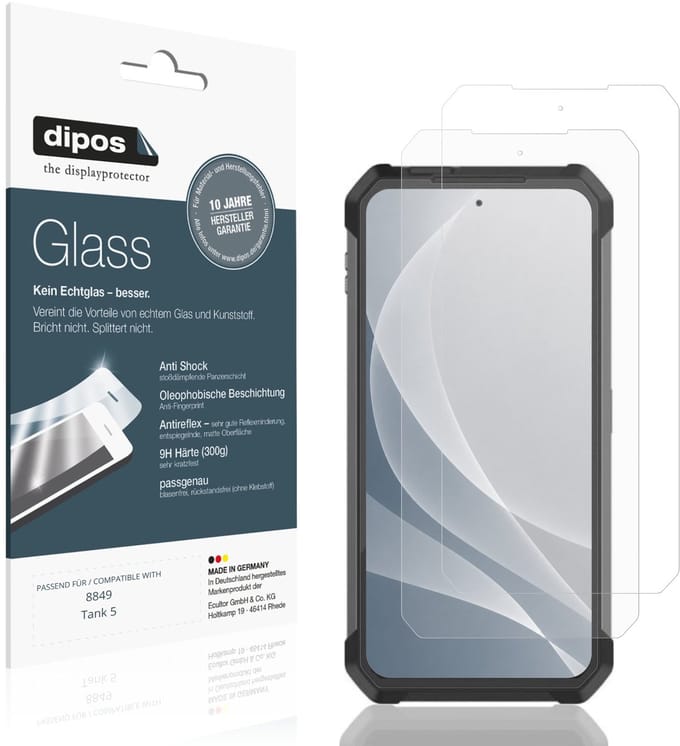 dipos – 2x Matte Pantserfolie geschikt voor 8849 Tank 5 | 9H Screenprotector