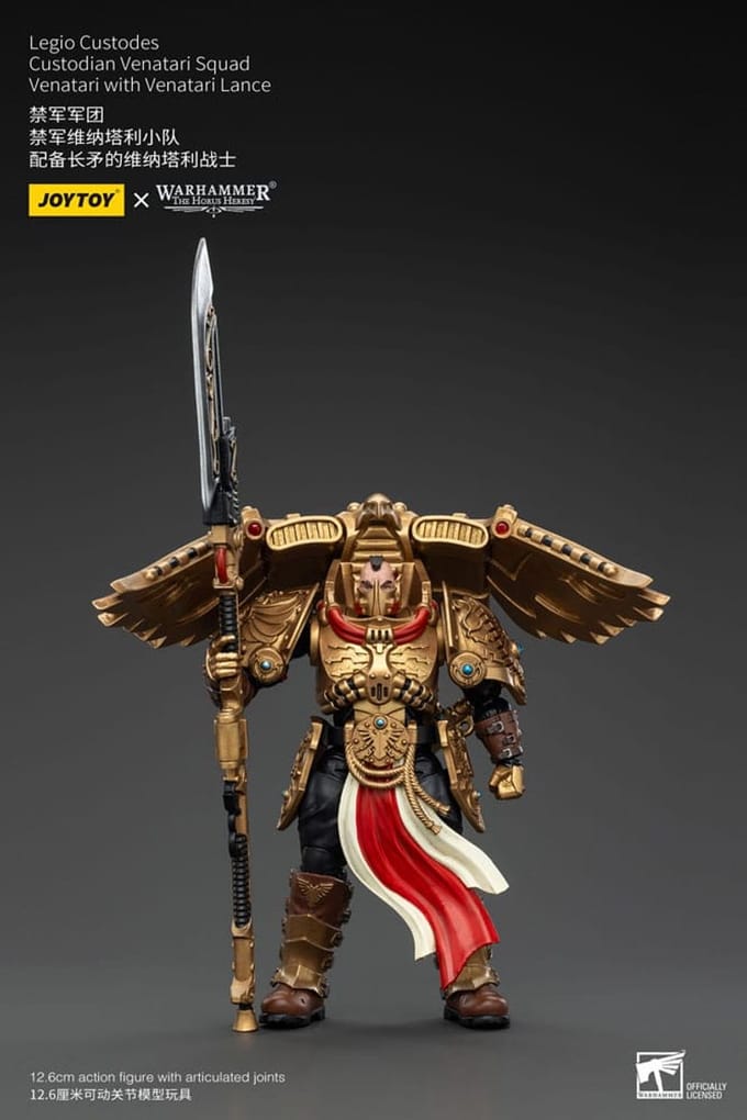 Joy Toy (CN) Warhammer The Horus Heresy Action Figure 1/18 Legio Custodes Custodian Venatari Squad Venatari met Venatari Lance 13 cm Action Figuur
