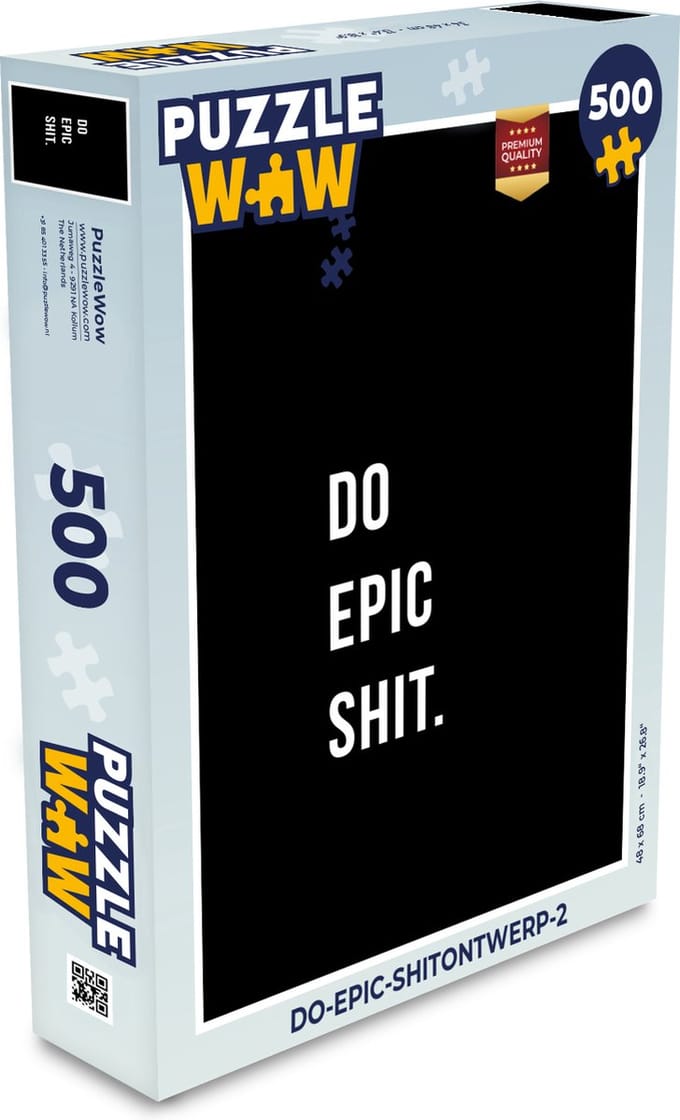Puzzel Quotes - Do epic shit - Zwart - Legpuzzel - Puzzel 500 stukjes