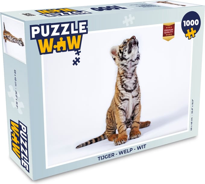 Puzzel Tijger - Welp - Wit - Legpuzzel - Puzzel 1000 stukjes volwassenen