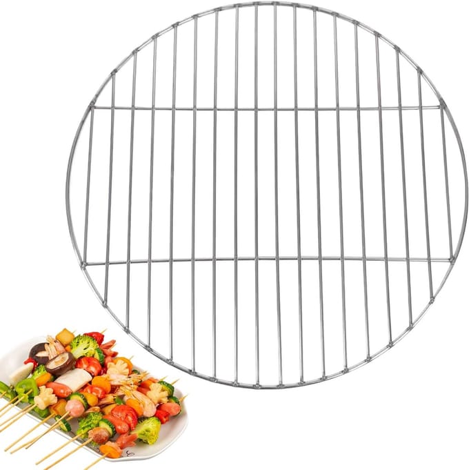 Grillrooster RVS - Rond rooster - Buiten koken - Hittebestendig ontwerp - 38 cm - Zilver