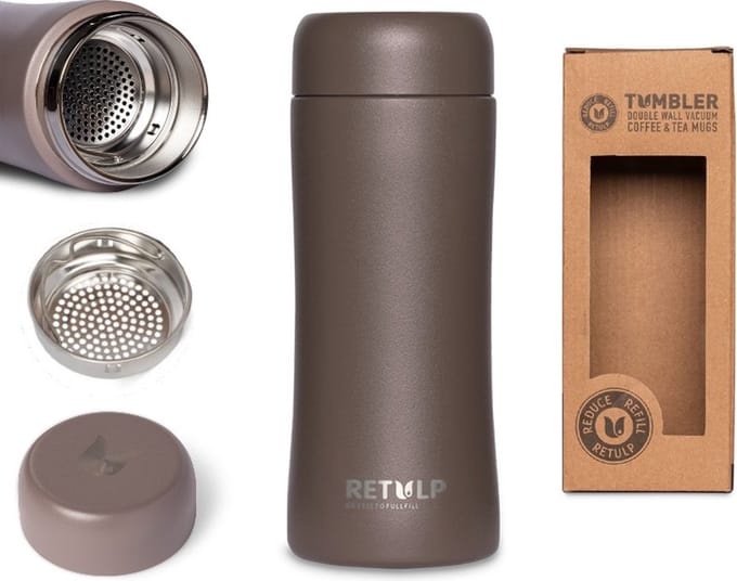 Retulp Tumbler - Thermosbeker - Thermosfles - Iron Grey - 300 ml - Koffiebeker - RVS