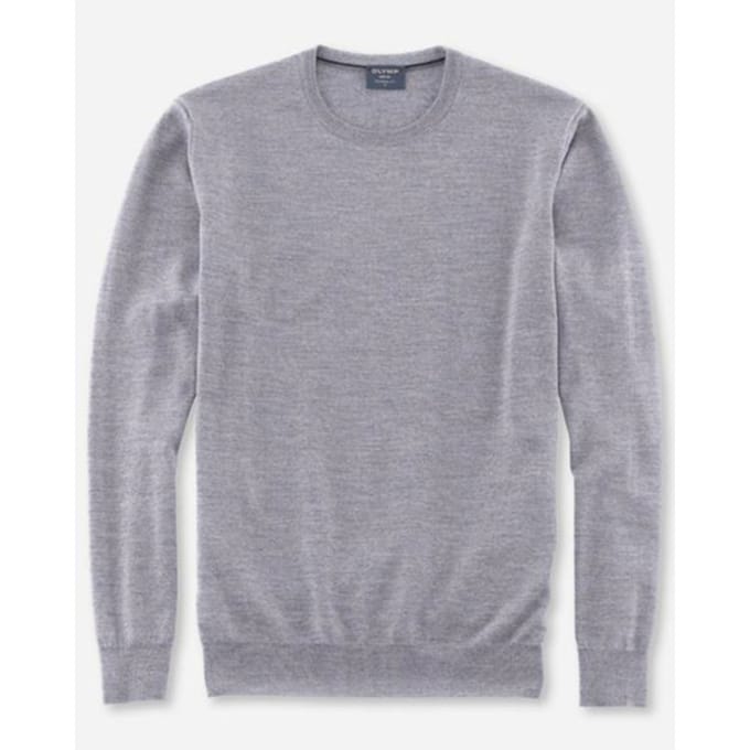 Olymp Trui O-Hals Wol Grijs - Maat 3XL - Heren - Pullovers