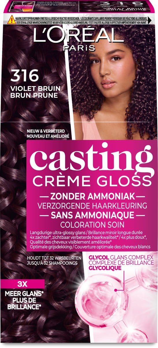L'Oréal Paris Casting Crème Gloss Violet Bruin 316 - Semi-permanente Haarkleuring Zonder Ammoniak
