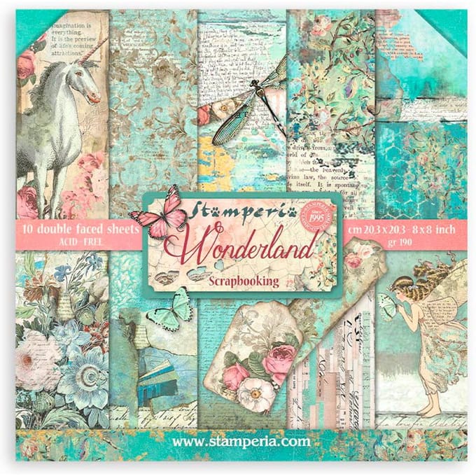 Stamperia Wonderland 8x8 Inch Paper Pack (SBBS109)