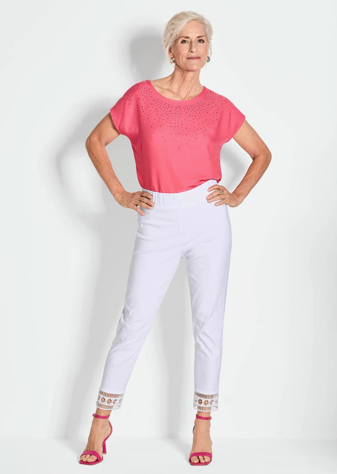Broek LOUISA - wit - Gr. 21 van Goldner Fashion