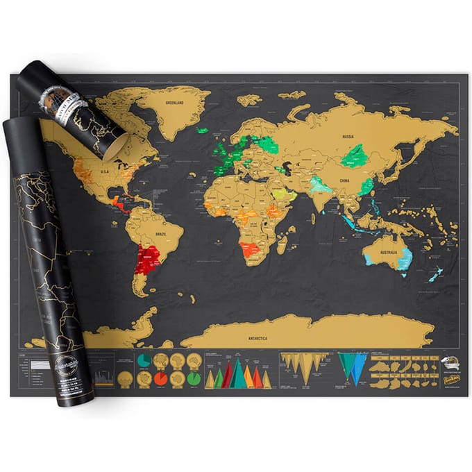 Luckies Kras Wereldkaart - Scratch Map Deluxe - Reiseditie