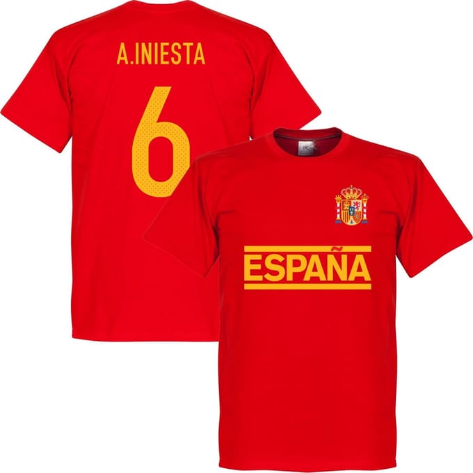 Spanje Iniesta Team T-Shirt - L