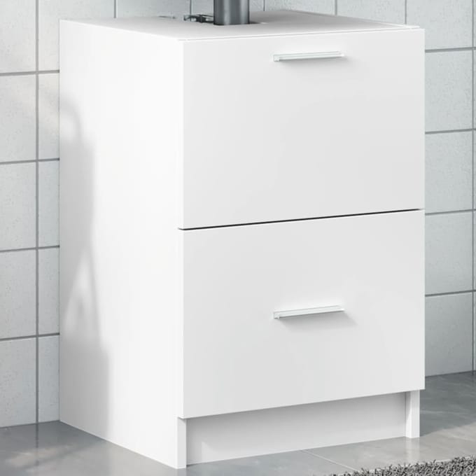 vidaXL - Wastafelkast - 40x37x59 - cm - bewerkt - hout - wit