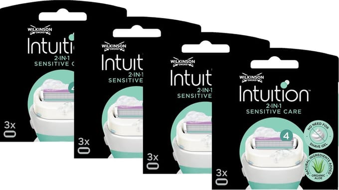 Wilkinson Intuition Sensitive Navul Scheermesjes - Voordeelverpakking 4 x 3 Stuks