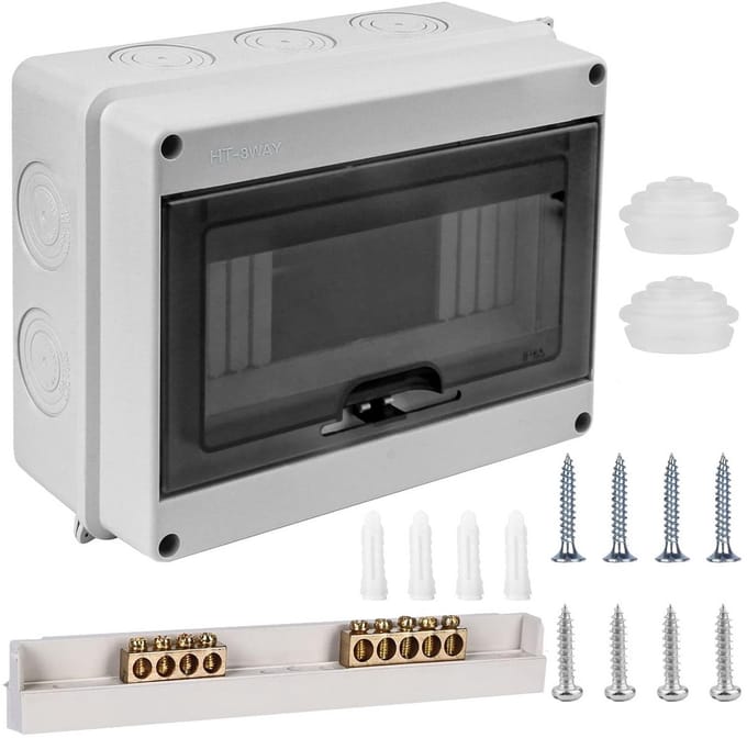 Zekeringkast Opbouw - Verdeelkast Elektrisch - Buiten Elektriciteit - IP65 Waterdicht - 8 Modules - Wit