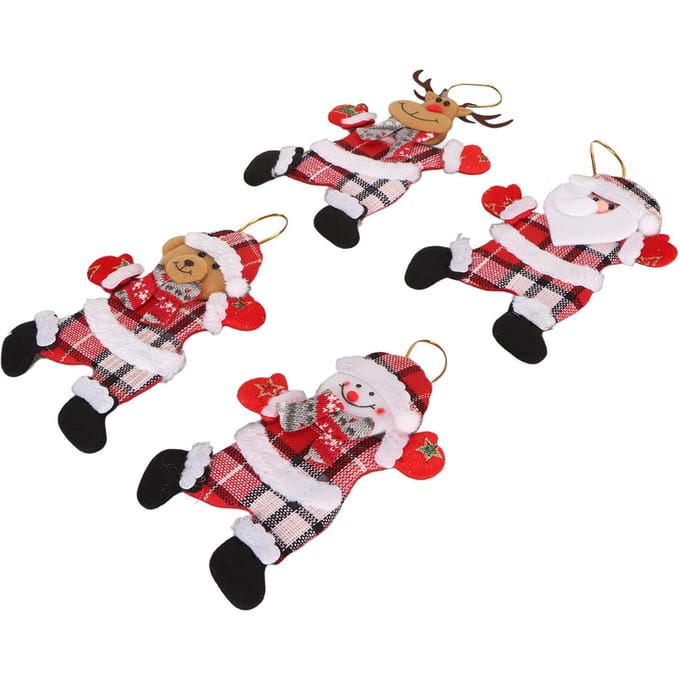 Kerstpop Ornamenten Schattig Lichtgewicht Hangende Kerstversiering voor Boom Deurklink Feest white