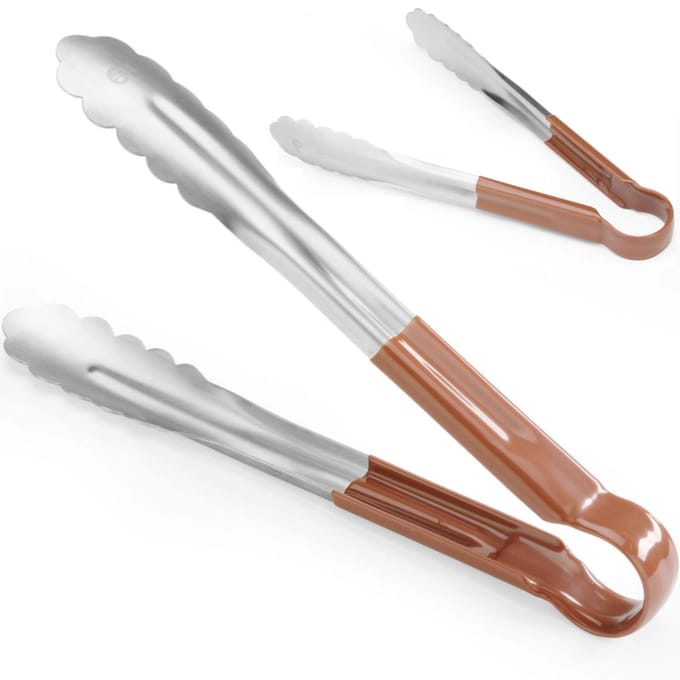 HENDI Serveertang – HACCP norm – 250 mm – Bruin – Roestvast staal