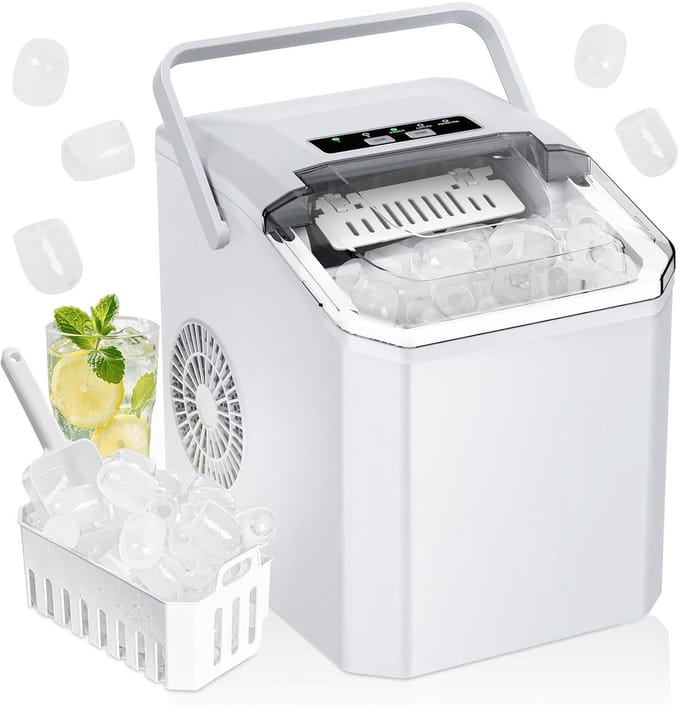 IJsblokjesmachine - IJsmaker - Dranken Koelen - Zelfreinigend Systeem - 14 kg per dag - Wit