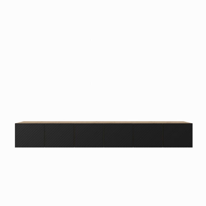 TV-kast Nicole 300 (3x100) cm (artisan + zwart)