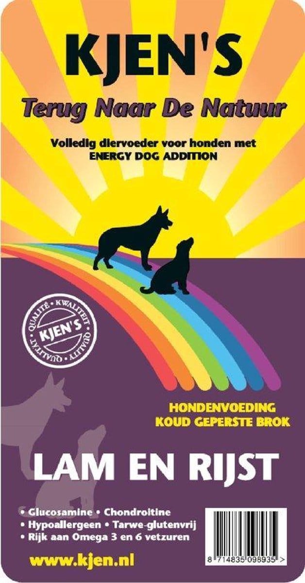 Kjen's geperst hondenvoer Lam & Rijst 15 kg - Hond