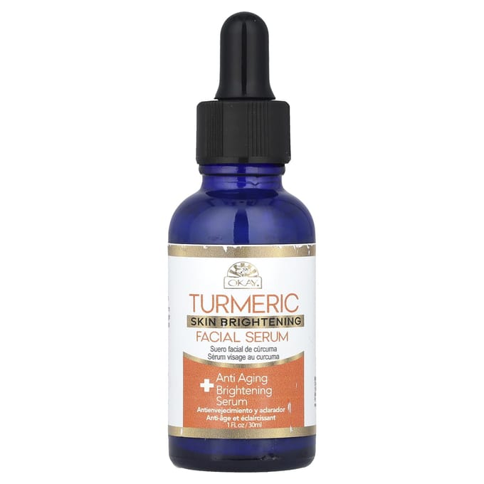 Okay Pure Naturals, sérum éclaircissant pour le visage, curcuma, 1 fl oz (30 ml) black