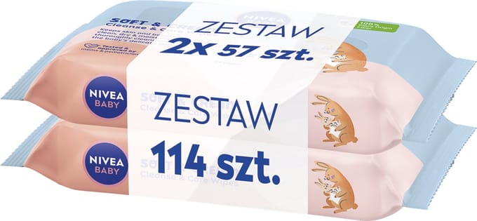 NIVEA Baby - Billendoekjes - Soft & Cream - 2x 57 stuks