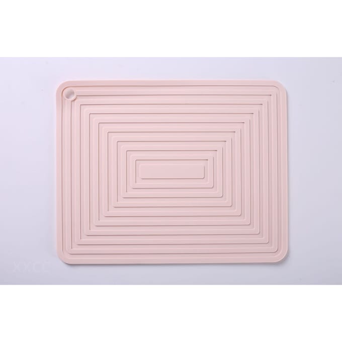 set de table carré épaissi isolation thermique antidérapant ondulé pour table de cuisine 28x22cm&Rectangular rose clair