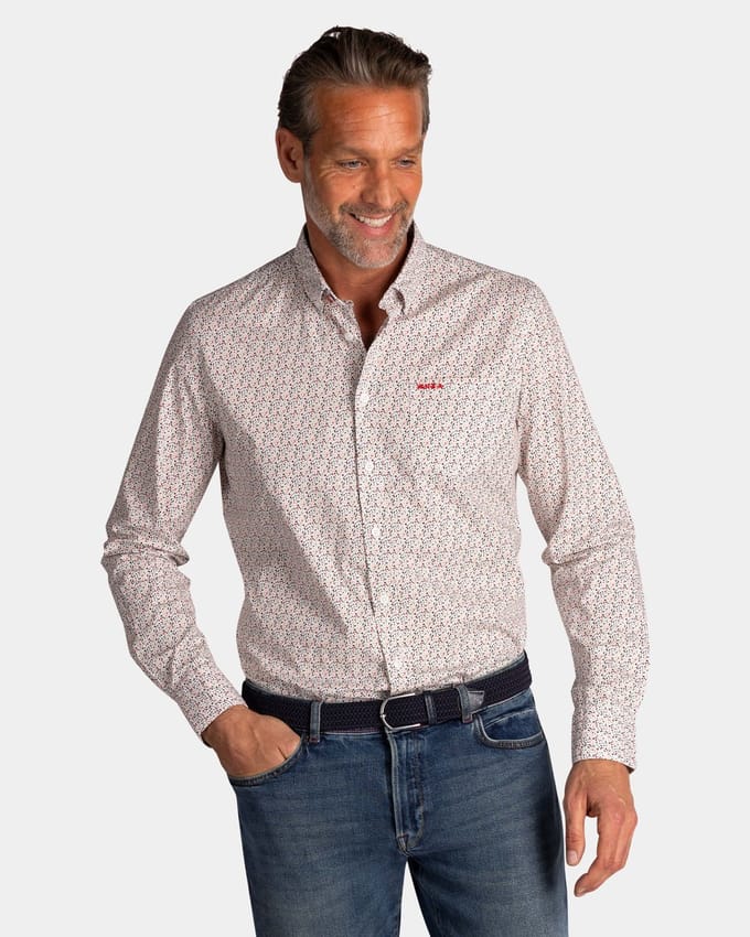 NZA - Wit katoenen overhemd stretch
