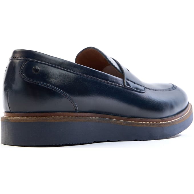 Base London Sid Leer Heren Navy Instappers
