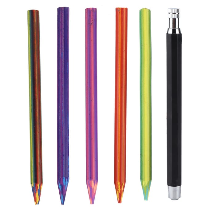Mechanisch Potlood Set 5,6 mm Teken Vervangende Accessoires met Kleurvullingen voor Schilderen Graffiti black