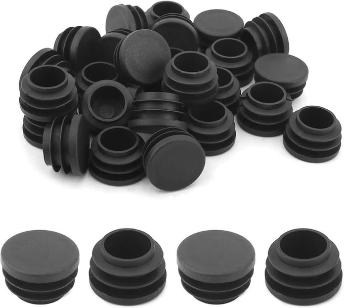 Plastic Pluggen Rond - Doppen Buis - Vloer Beschermen - Duurzame Constructie - 22mm Doorsnede - Zwart