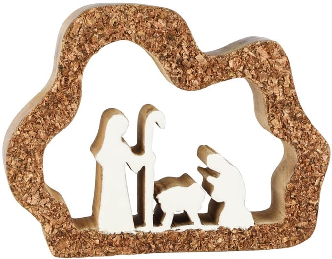 Dekoratief | Deco kerststalfiguren, hout, 22x4x17cm | A258023