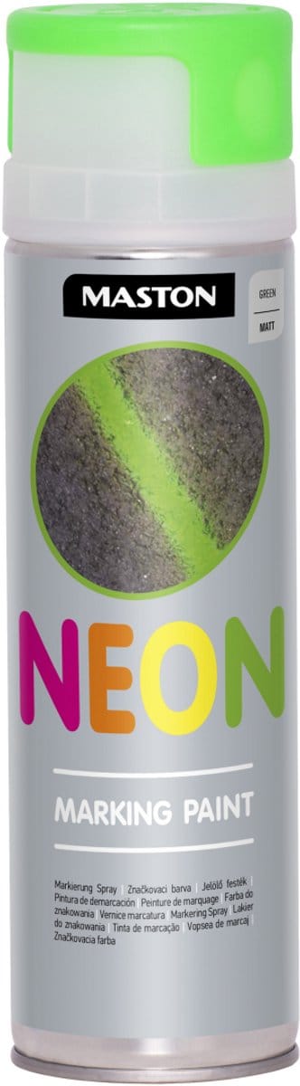 Maston Marking Paint NEON - Mat - Groen - Markeringsspray - 500 ml - spuitbus verf