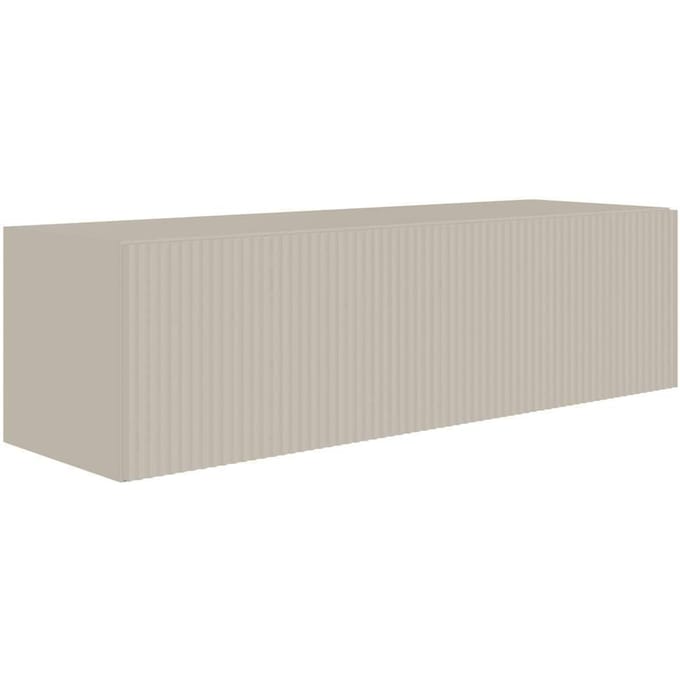 Selsey Veldio – Hangend TV-meubel met geribbelde fronten, 100 cm, grijsbeige