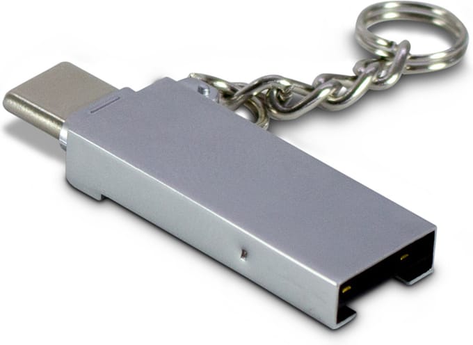Inter-Tech 88885469 geheugenkaartlezer USB 2.0 Type-A/Type-C Intern Zink