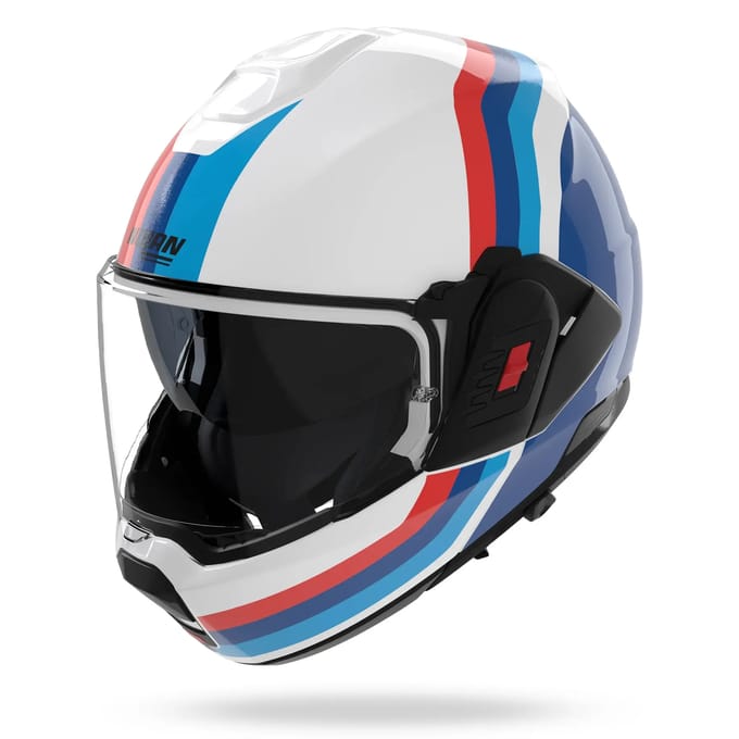 Nolan N120-1 Lineo 347 Wit Blauw Rood Glossy Systeemhelm - Helm