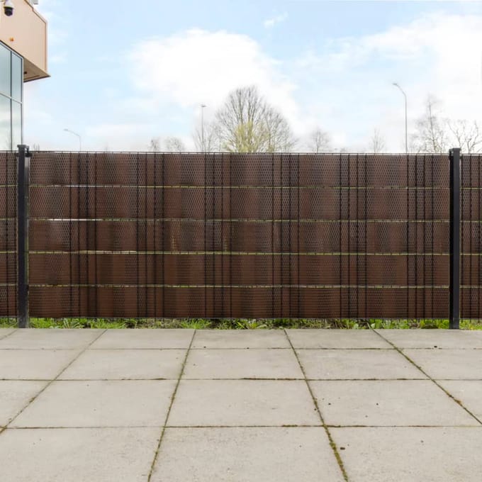vidaXL - Balkonschermen - 10 - st - 255x19 - cm - poly - rattan - bruin - en - zwart