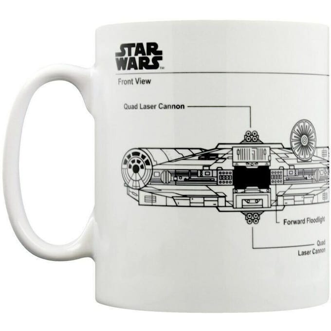 Star Wars Millennium Falcon Sketch Mug One Size wit/zwart