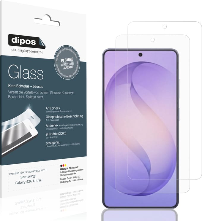 dipos – 2x Matte Pantserfolie geschikt voor Samsung Galaxy S26 Ultra | 9H Screenprotector