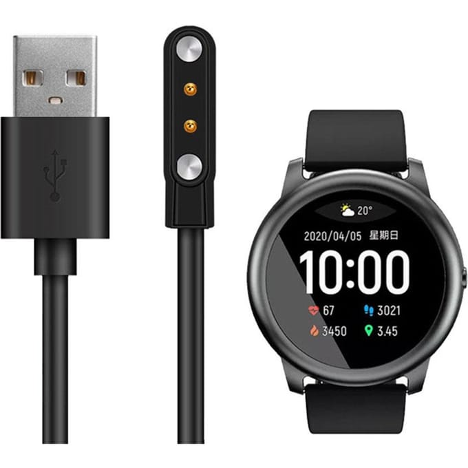 Câble de charge compatible pour Montre Connectée Xiaomi Solar LS05 Câble de charge de remplacement noir