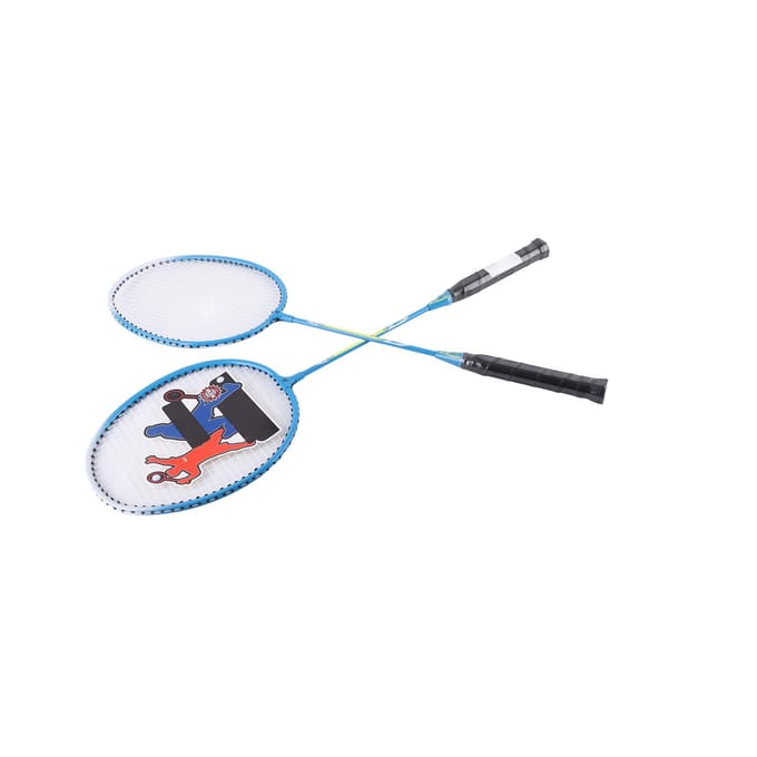 1 Paar Duurzaam Sport Badminton Racket Aluminiumlegering Battledore Met Draagtas white