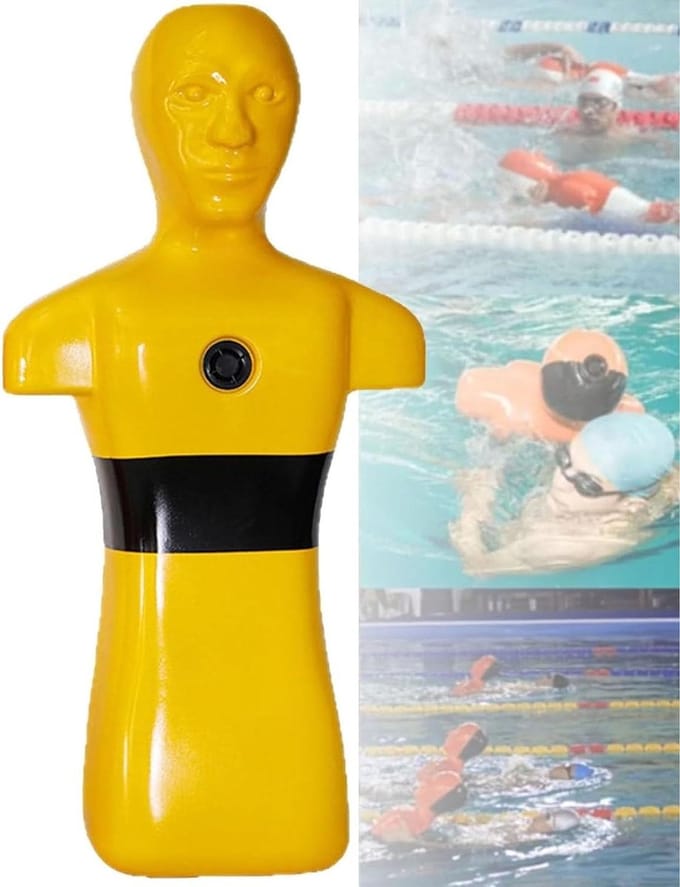 Trainingsdummy - Reddingspop - Waterredding Oefenen - Zelfnivellerend - 100 cm - Geel