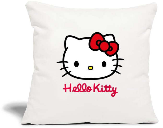 Hello Kitty Klassiek Portret Hello Kitty Tekst Sierkussenhoes, 45 x 45 cm