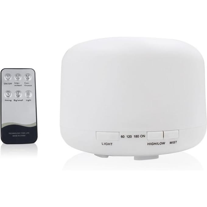 Essentiële Olie Diffuser met Afstandsbediening 500ML Aromatherapie Luchtbevochtiger voor Kantoor en Thuis white