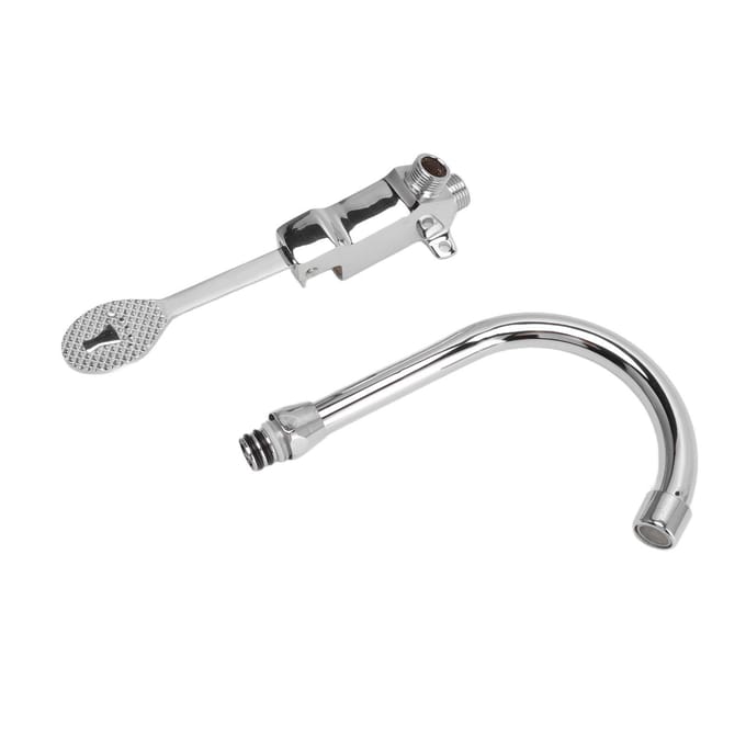 Voetpedaal Kraanset RVS Handsfree Zilver Contactloos Vloermontage Voetbediening Water gray