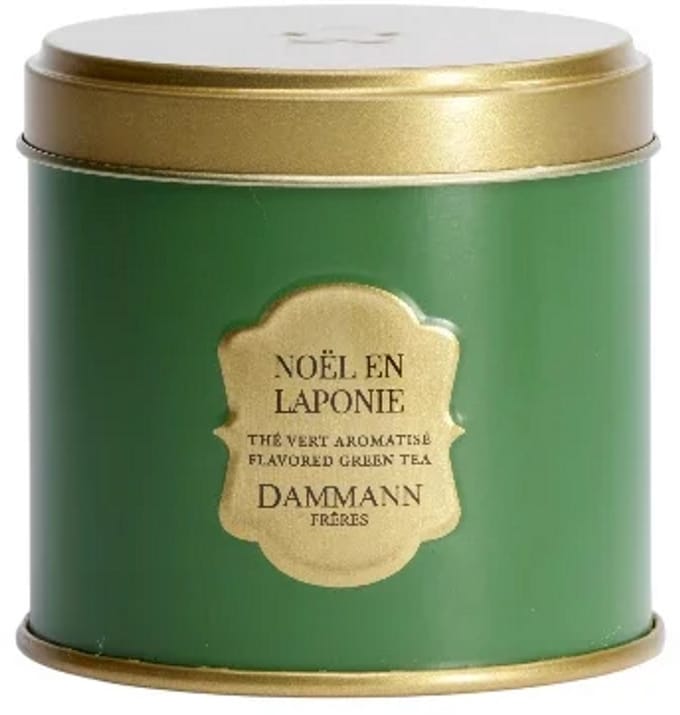 Dammann Christmas tea 'Laponie' blikje 100 gram groene thee aroma's van kaneel, veenbessen, sinaasappel